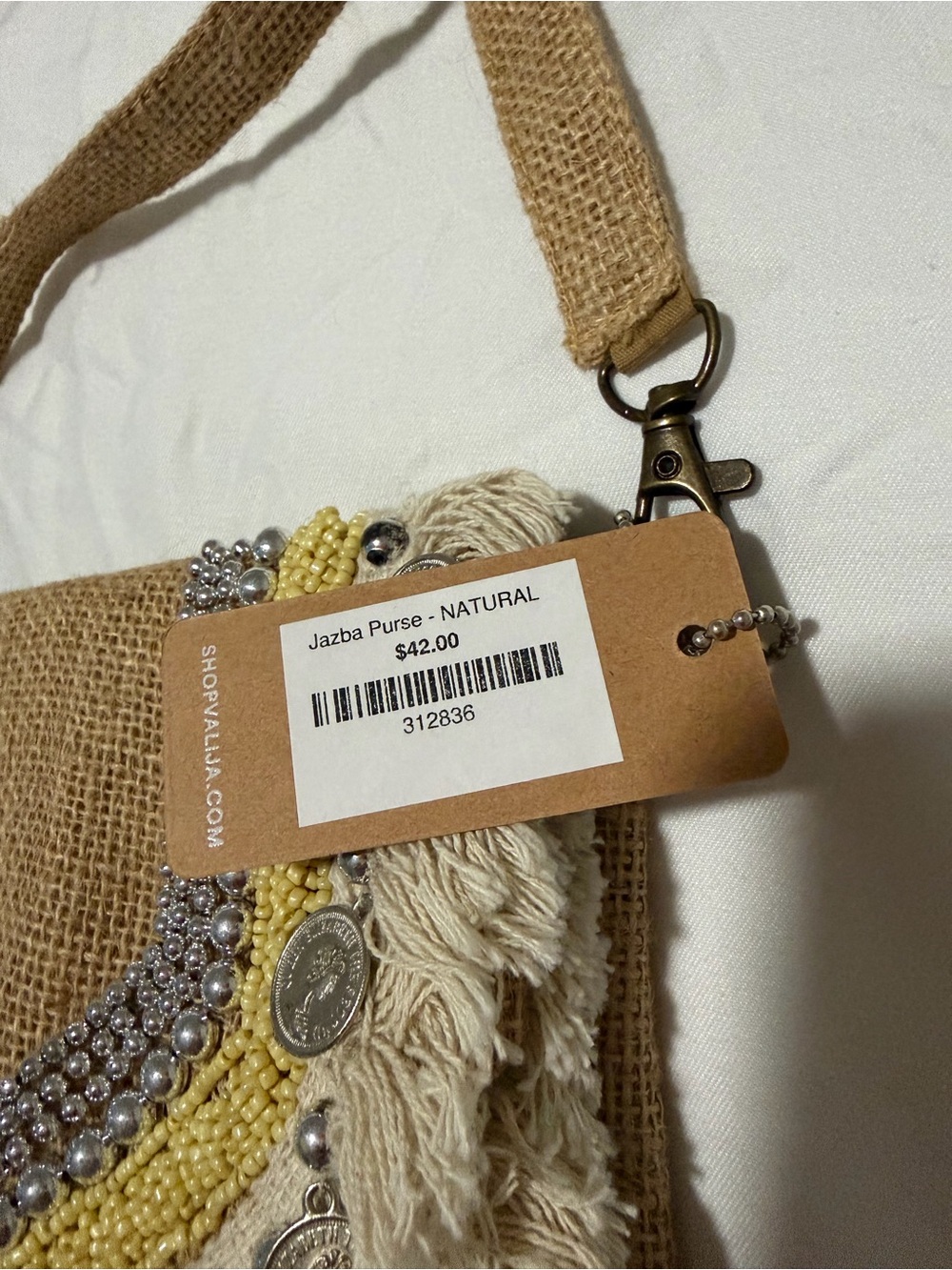 Boho Fringe Crossbody Bag in Natural and Yellow - NWT - Picture 6 of 9
